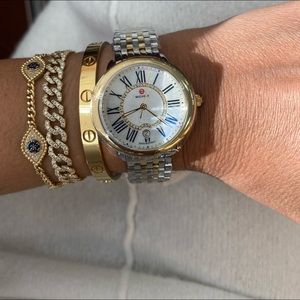Michele serein two tone watch